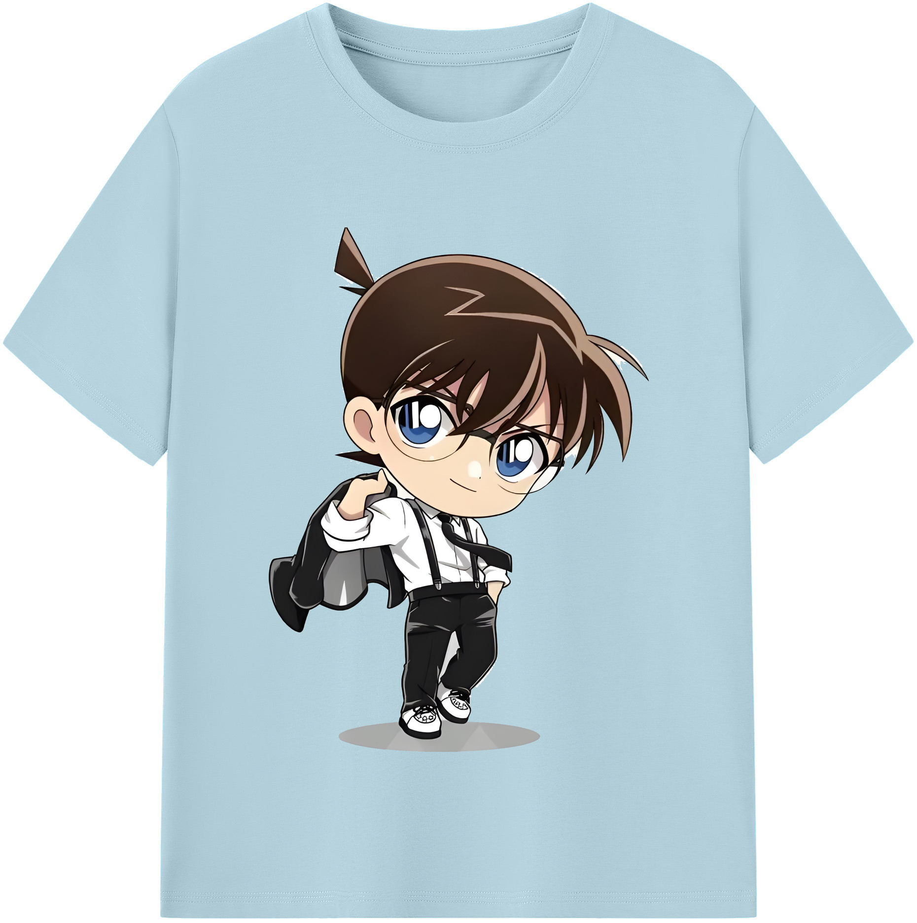 （画像用） 名探偵コナン 江戸川 コナン Detective Conan Conan Edogawa 綿100％半袖Tシャツ（フロントプリント）